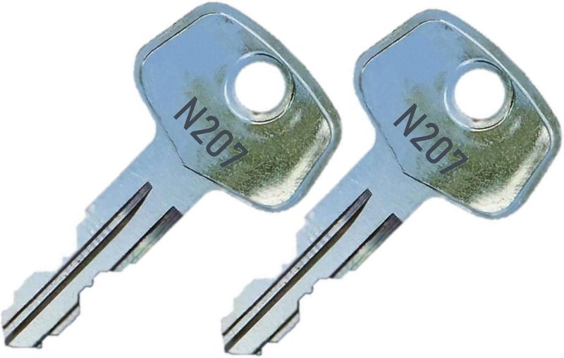 2 Thule N207 Replacement Keys - Roof Racks, Rails, Cargo Box, Carriers, Crossbars, Haulers, Bags (Codes N001-N250 or N001R-N250R) Better Than OEM!